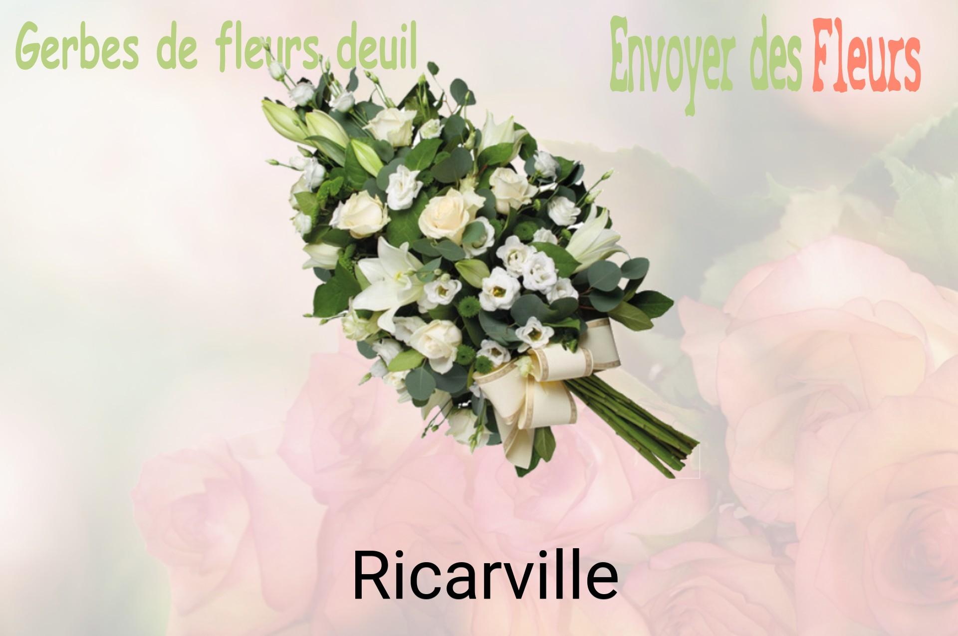 Gerbe de fleurs de deuil livrée à Ricarville